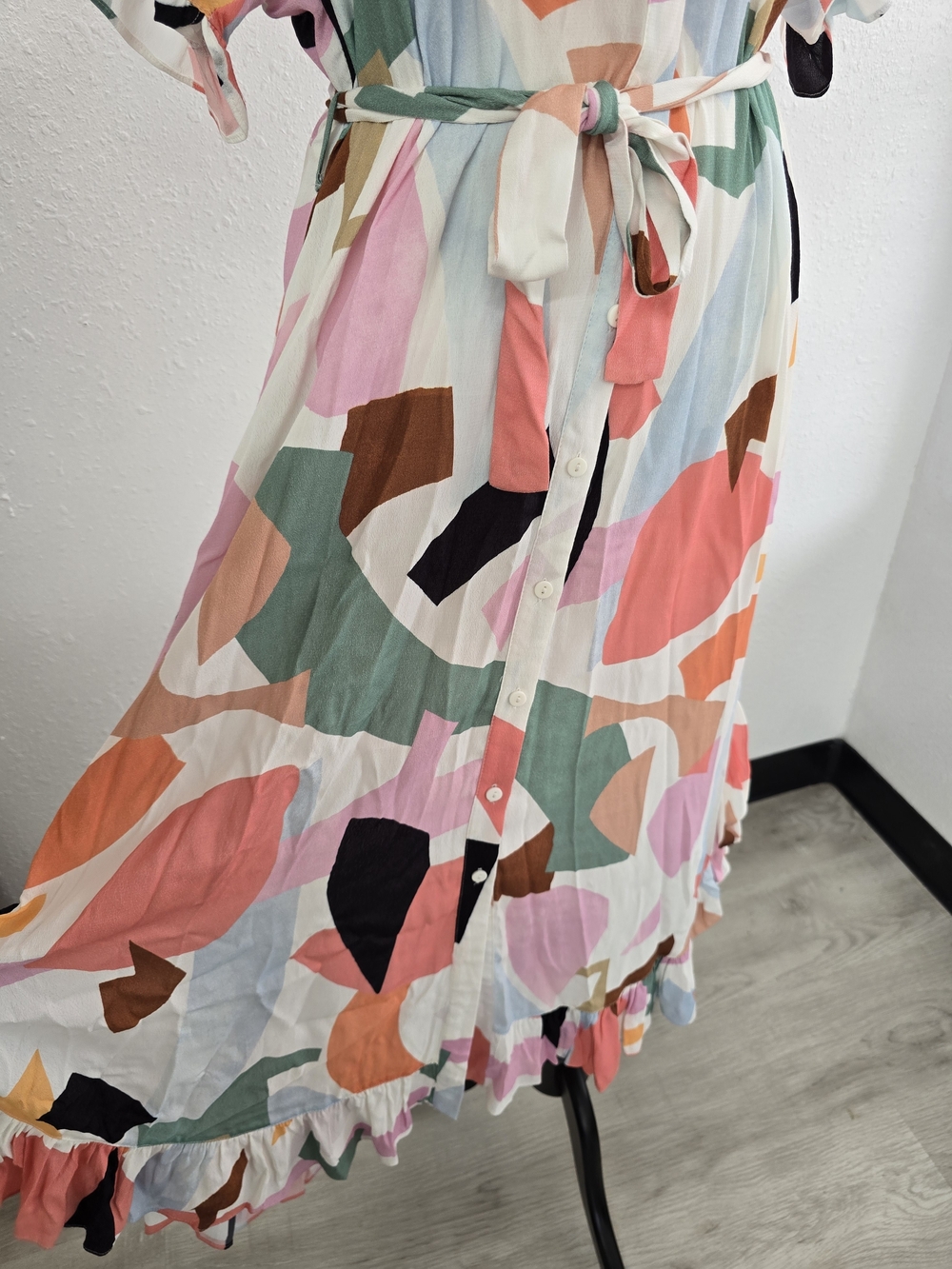 Anthropologie Corey Lynn Calter Anthropologie Soho Abstract Shirtdress Large - Picture 6 of 10
